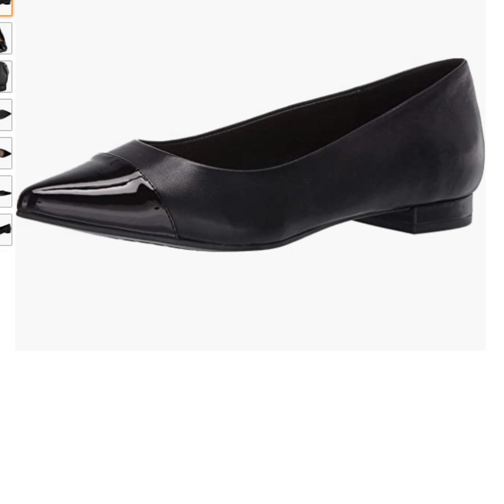 Black Leather Aerosoles womens Farmingdale Ballet Flat